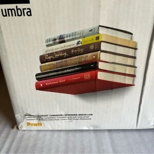 Umbra Conceal Wall Book Shelf Small 6 pcs Silver used open box